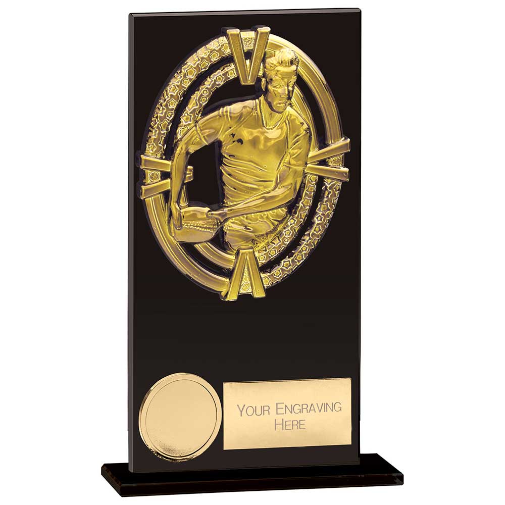 Maverick Fusion Rugby Black Glass Plaque Award