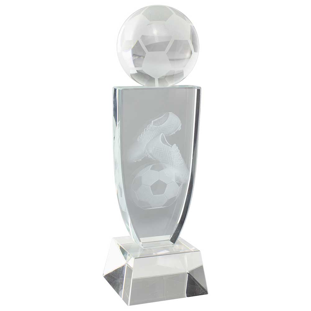 Reflex Football Crystal Award - With Personalised Plate