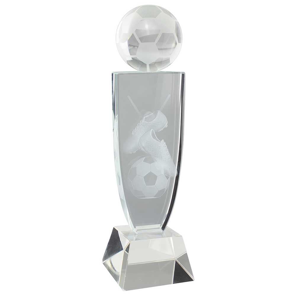 Reflex Football Crystal Award - With Personalised Plate