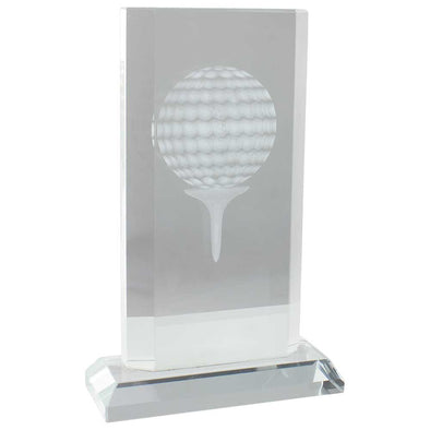 Motivation Golf Crystal Award - With Silver Engraved Plate