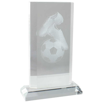 Motivation Football Crystal Award - With Personalised Plate
