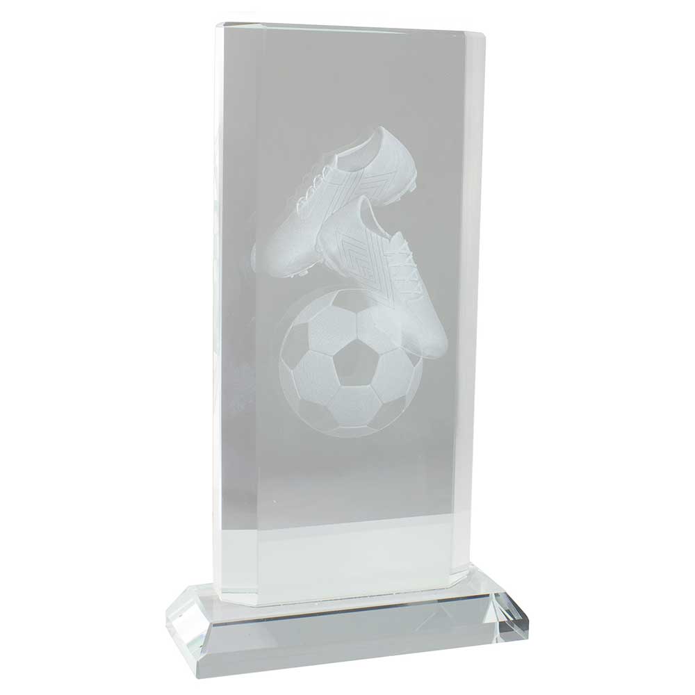 Motivation Football Crystal Award - With Personalised Plate