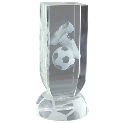 Arclight Football Crystal Award - 140mm Height - With Personalised Plate