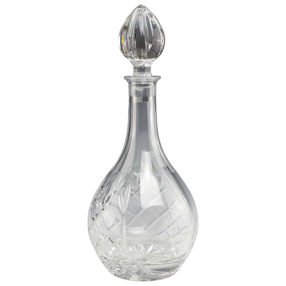 Wine Panelled Crystal Decanter (335mm Height)