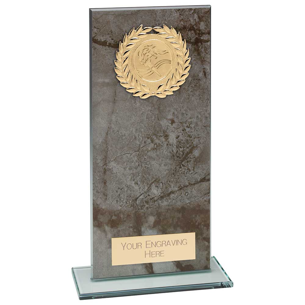 Quarry Marble-Effect Jade Glass Rectangular Multisport Award (Dark)