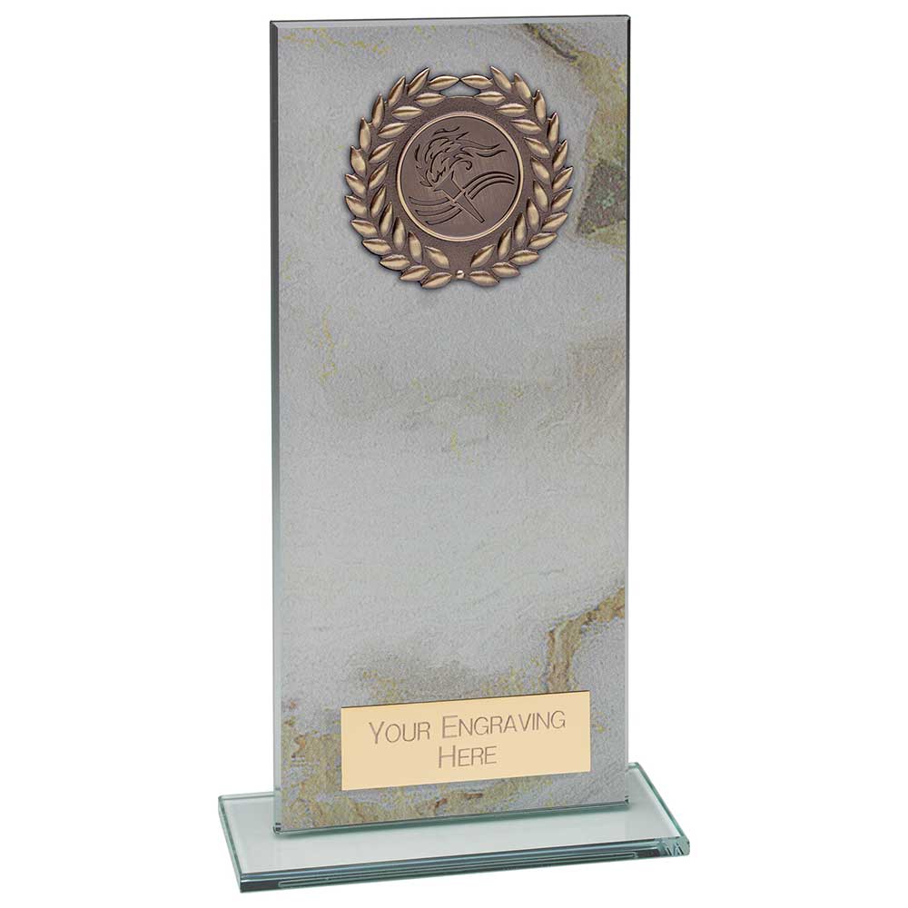 Quarry Marble-Effect Jade Glass Rectangular Multisport Award (Light)