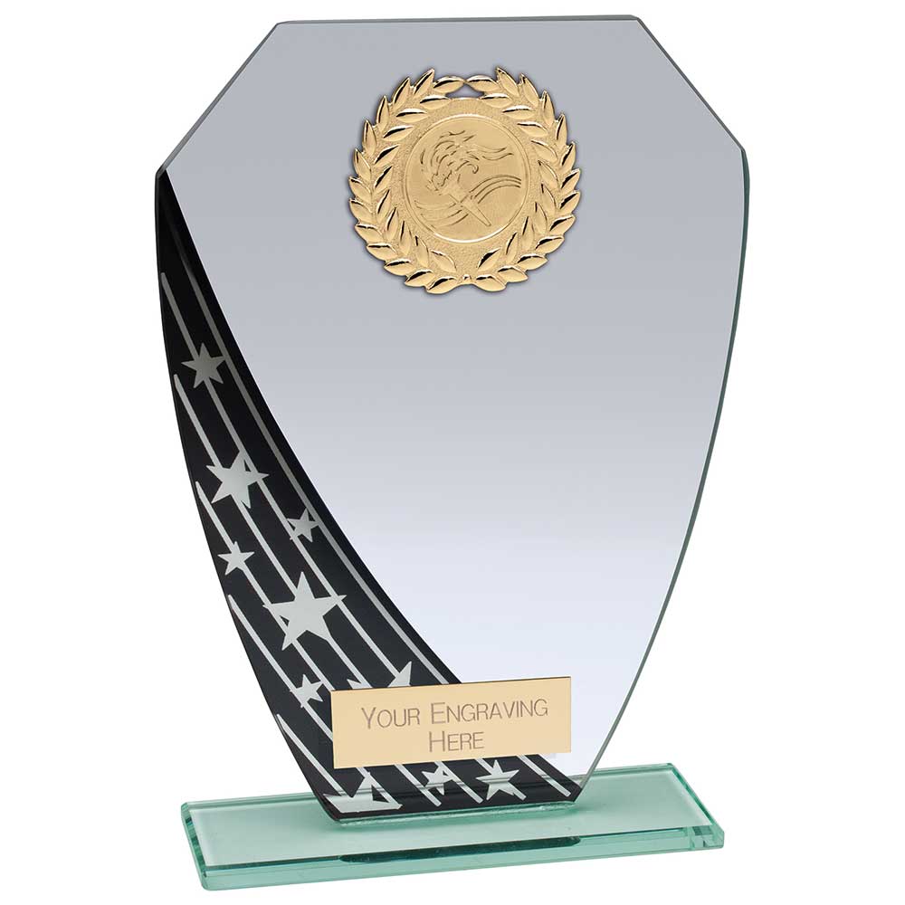 Starlight Hex Jade Glass Award - Black