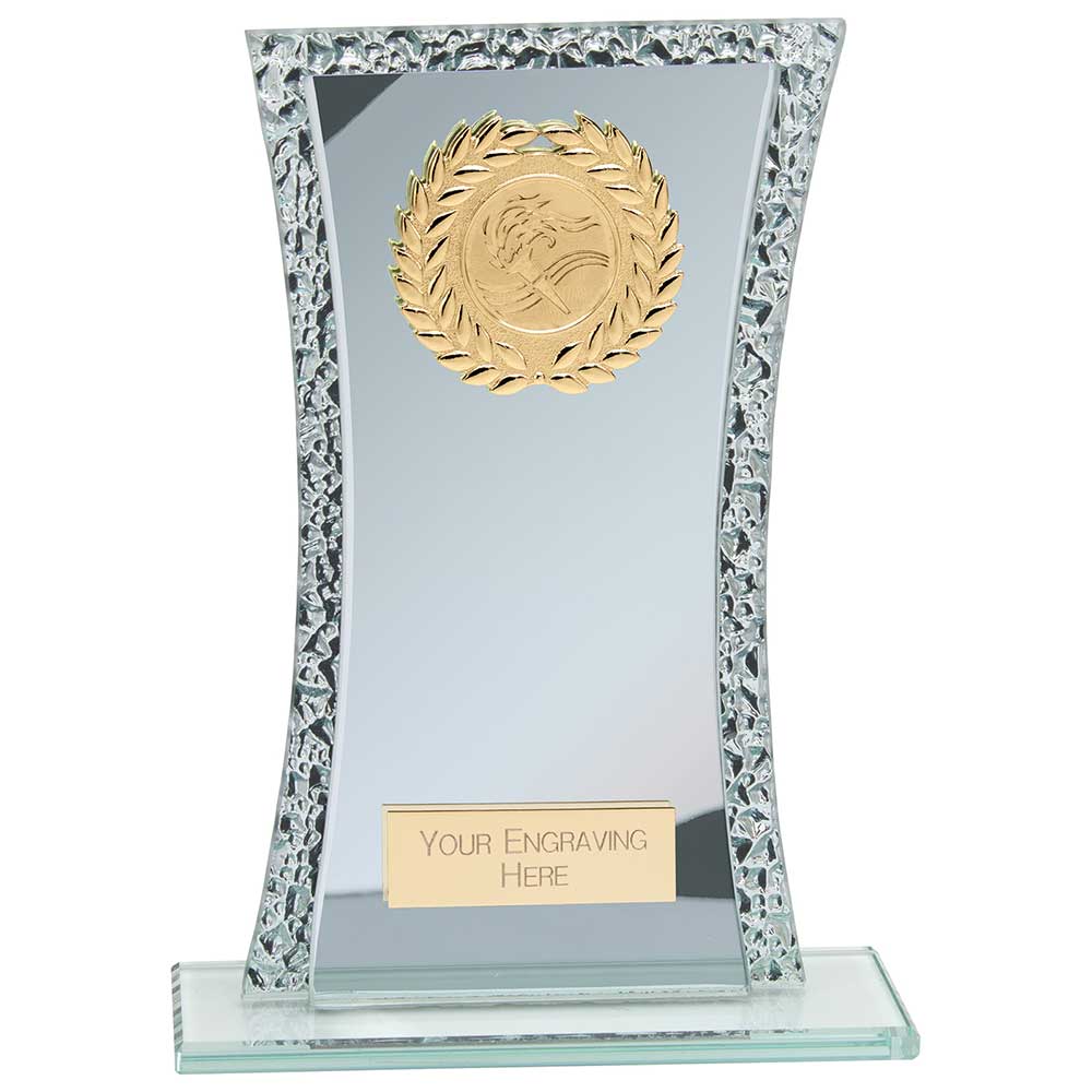 Eternal Multisport Glass Award - Blue & Cracked Silver