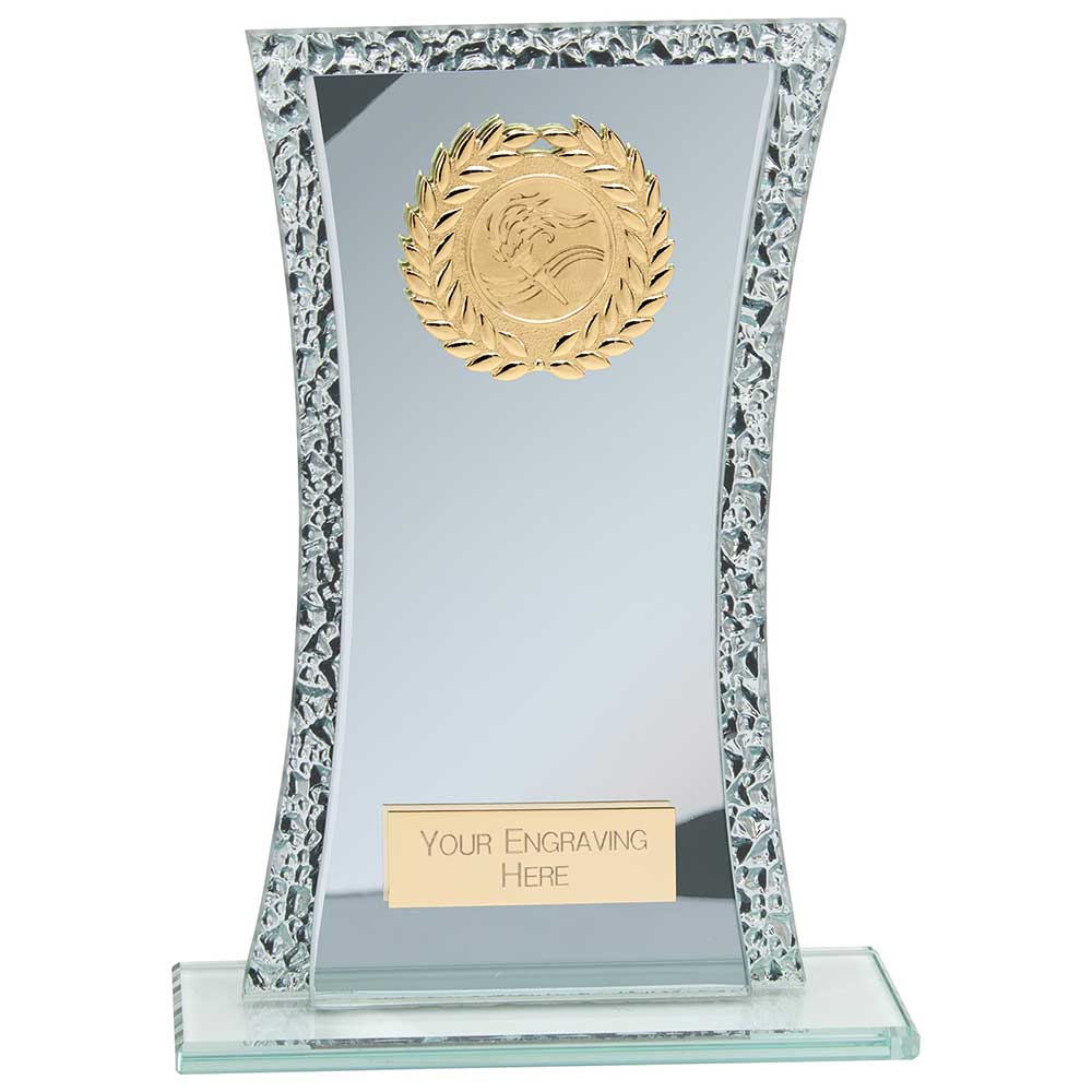 Eternal Multisport Glass Award - Blue & Cracked Silver