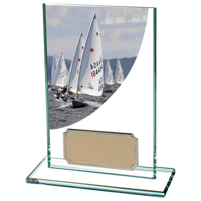 Colour Curve Sailing Jade Glass Award 125mm