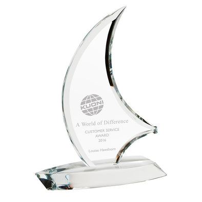 The Admiral Optical Crystal Sail Award 275mm