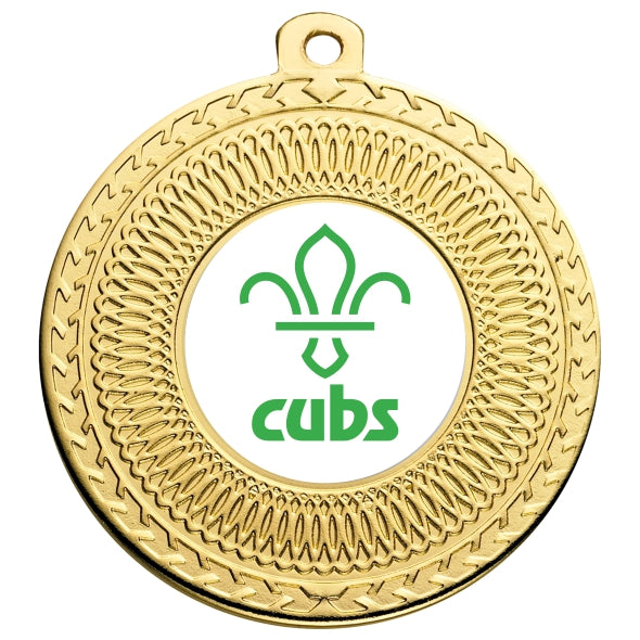 Cubs Gold Swirl 50mm Medal