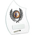 Glass Award with Laurel on Chrome Pin Stand