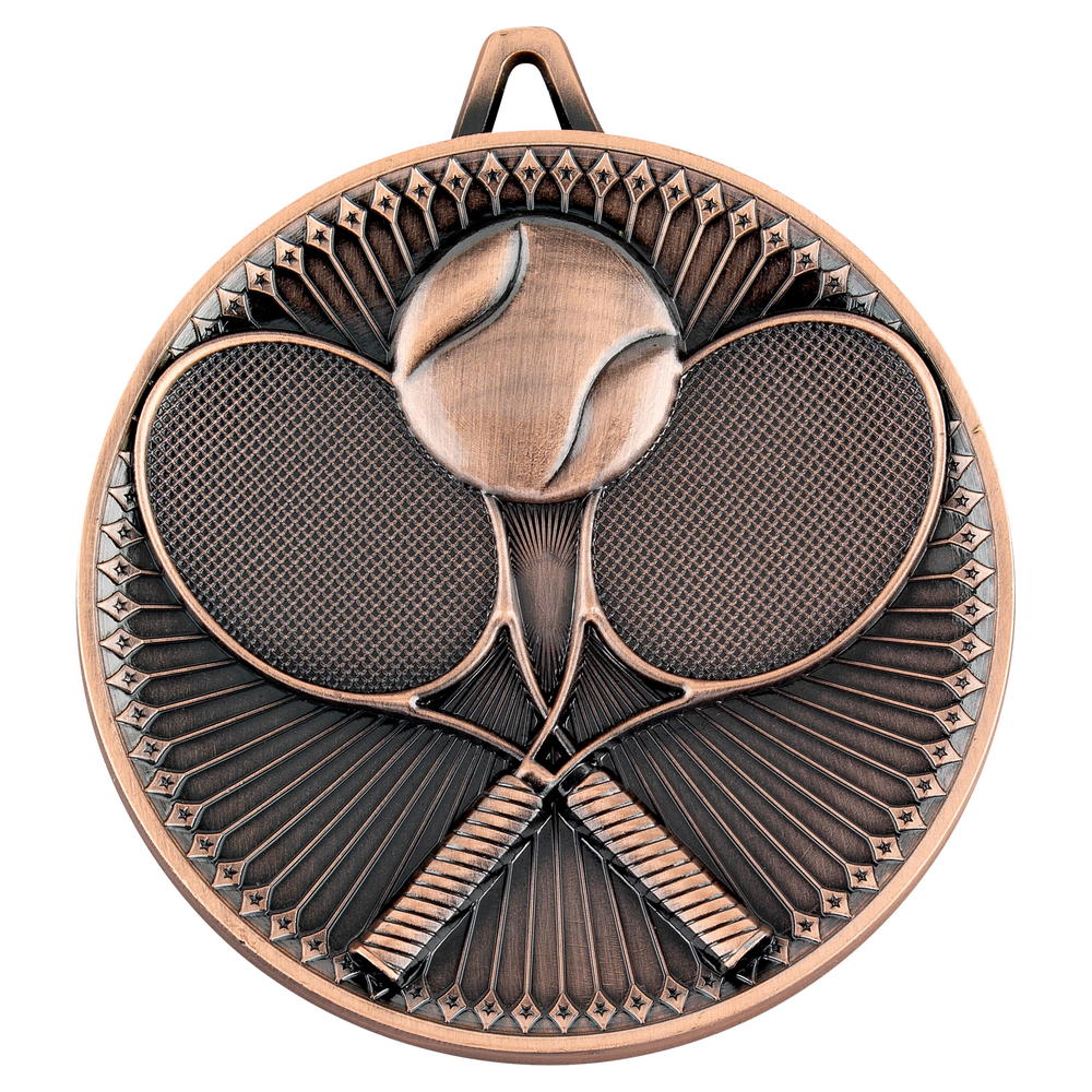 Tennis Deluxe Medal - Bronze 2.35in
