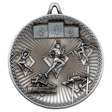 Athletics Deluxe Medal - Antique Silver 2.35in