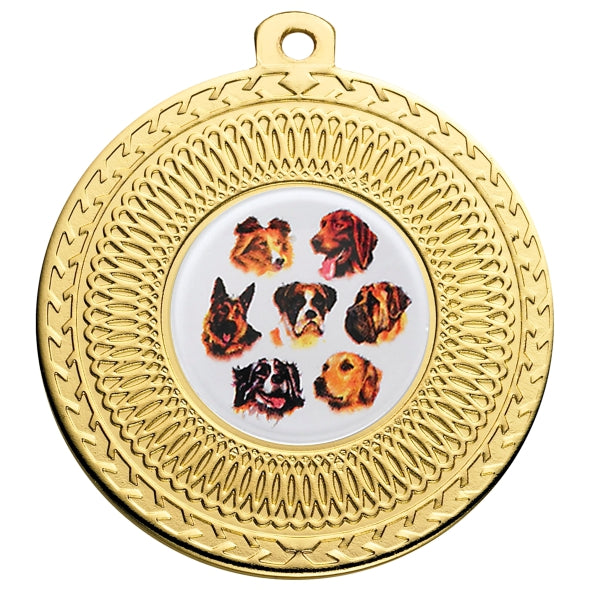 Dog Gold Swirl 50mm Medal