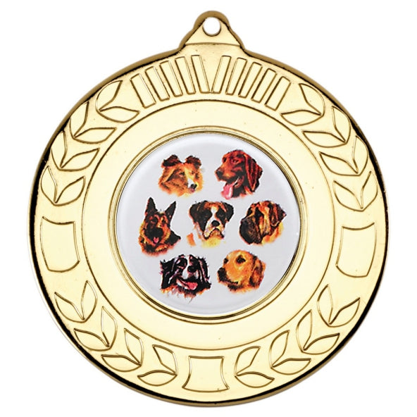 Dog Gold Laurel 50mm Medal