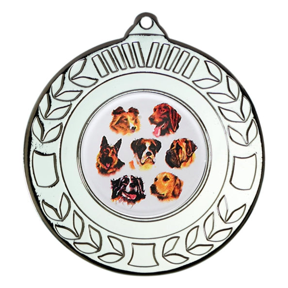 Dog Silver Laurel 50mm Medal