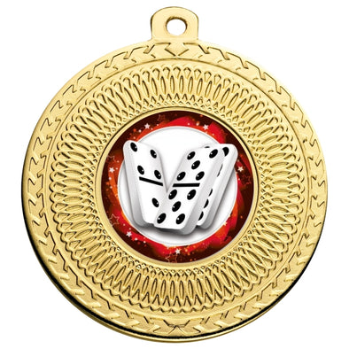 Dominoes Gold Swirl 50mm Medal