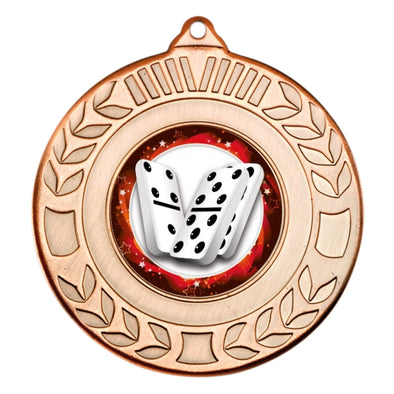 Dominoes Bronze Laurel 50mm Medal