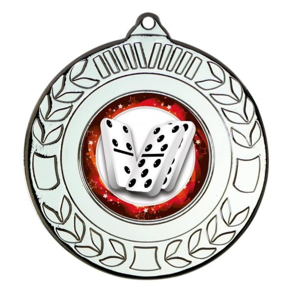 Dominoes Silver Laurel 50mm Medal