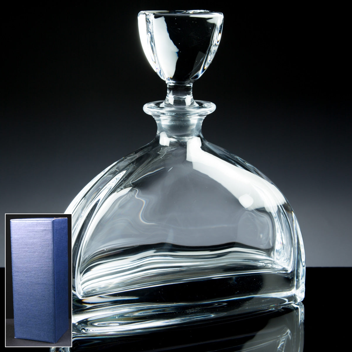Engraved Diplomat Glass Decanter