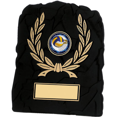 Black And Gold Budget Plastic Acrylic Plaque 12.5cm