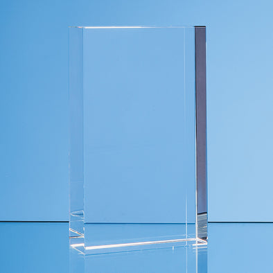 12cm x 8.5cm Optical Crystal Rectangle Award, H or V (Subsurface Etched)