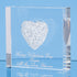 7.5cm White Diamante Heart Paperweight