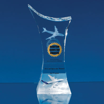 18.5cm Optical Crystal Pointed Slope Award (Subsurface Etched)