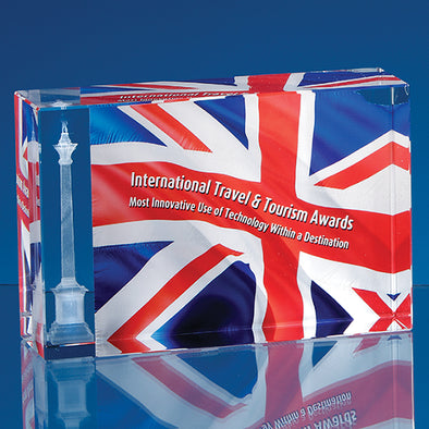 12cm x 8cm x 4.5cm Optical Crystal Rectangle (Subsurface Etched)
