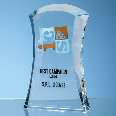 Colour Print Personalised Optical Crystal Caledonian Arch Award - 15.5cm