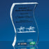 15cm Optical Crystal Freestanding Wave Award (Subsurface Etched)