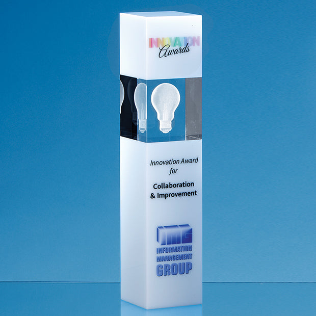 Optical Crystal Square Column Award (Subsurface Engraved)