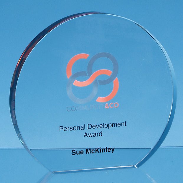Clear Glass Freestanding Circle Award