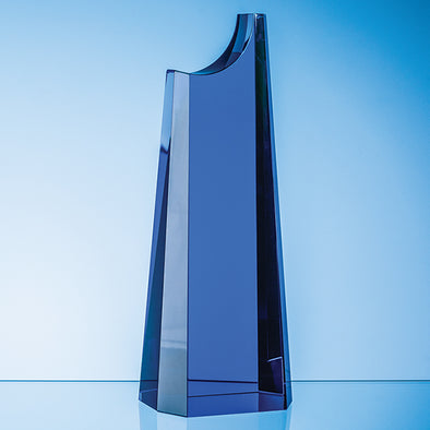 28cm Cobalt Blue Optical Crystal Summit Award
