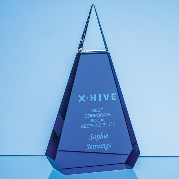Blue & Clear Crystal Prism Award