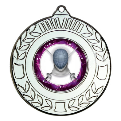 Fencing Silver Laurel 50mm Medal