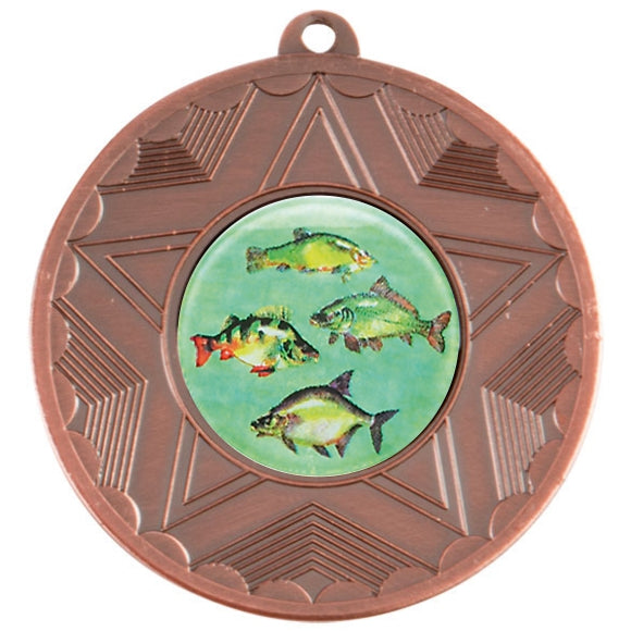 Fresh Water Fishing Bronze Star 50mm Medal