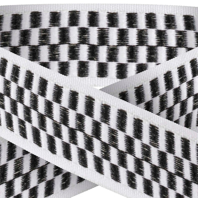 Chequered 22mm Wide Ribbon And Clip