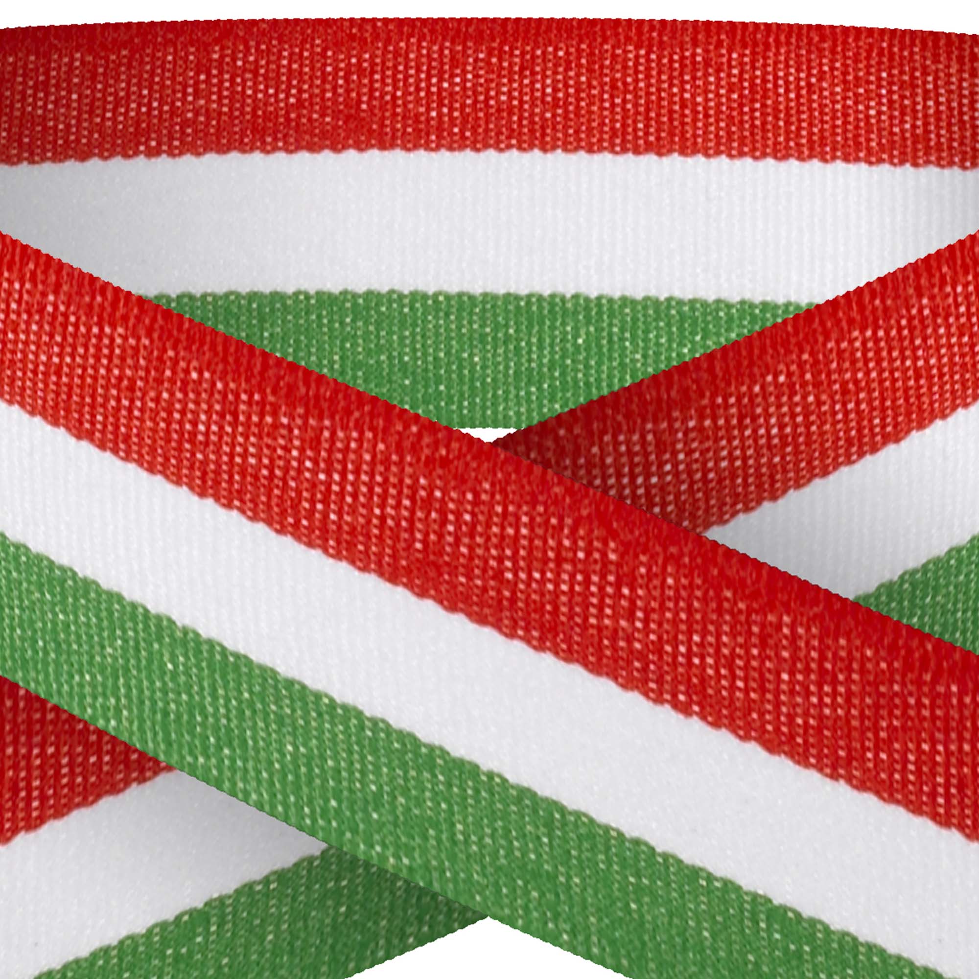 Red White And Green 22mm Wide Ribbon And Clip