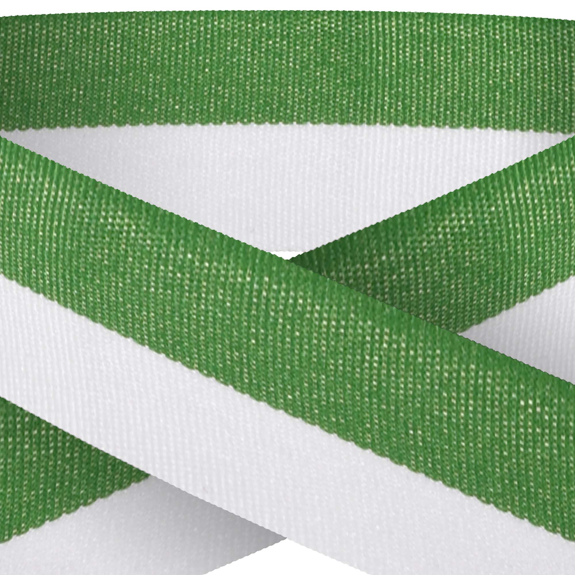 Green And White 22mm Wide Ribbon And Clip