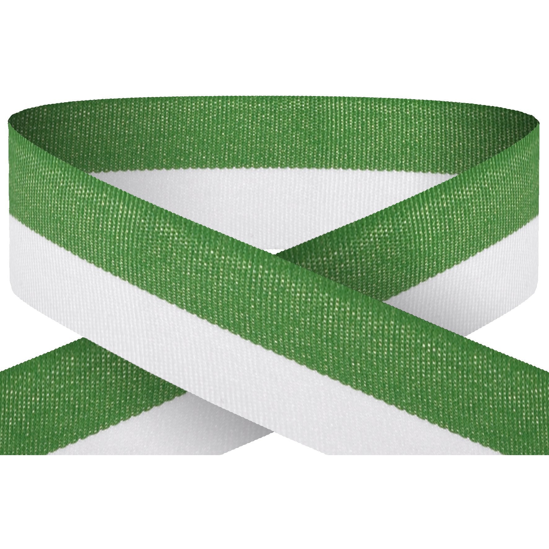 Green And White 22mm Wide Ribbon And Clip