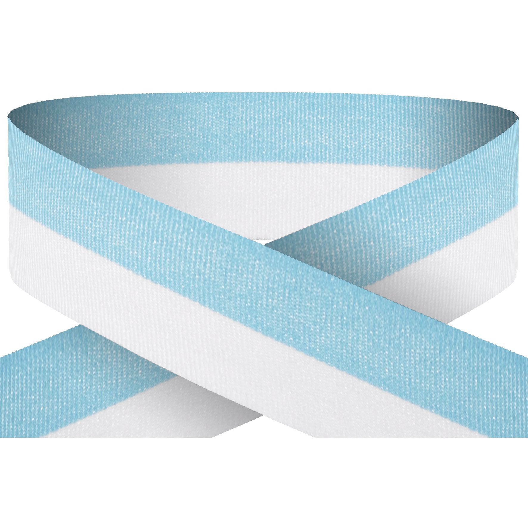 Light Blue And White 22mm Wide Ribbon And Clip