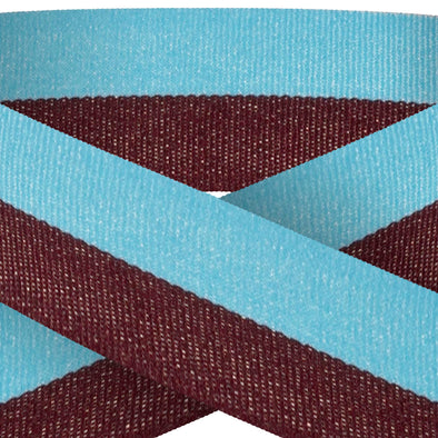 Claret And Blue 22mm Wide Ribbon And Clip