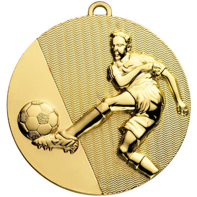 Football Kick Medal 50mm Gold