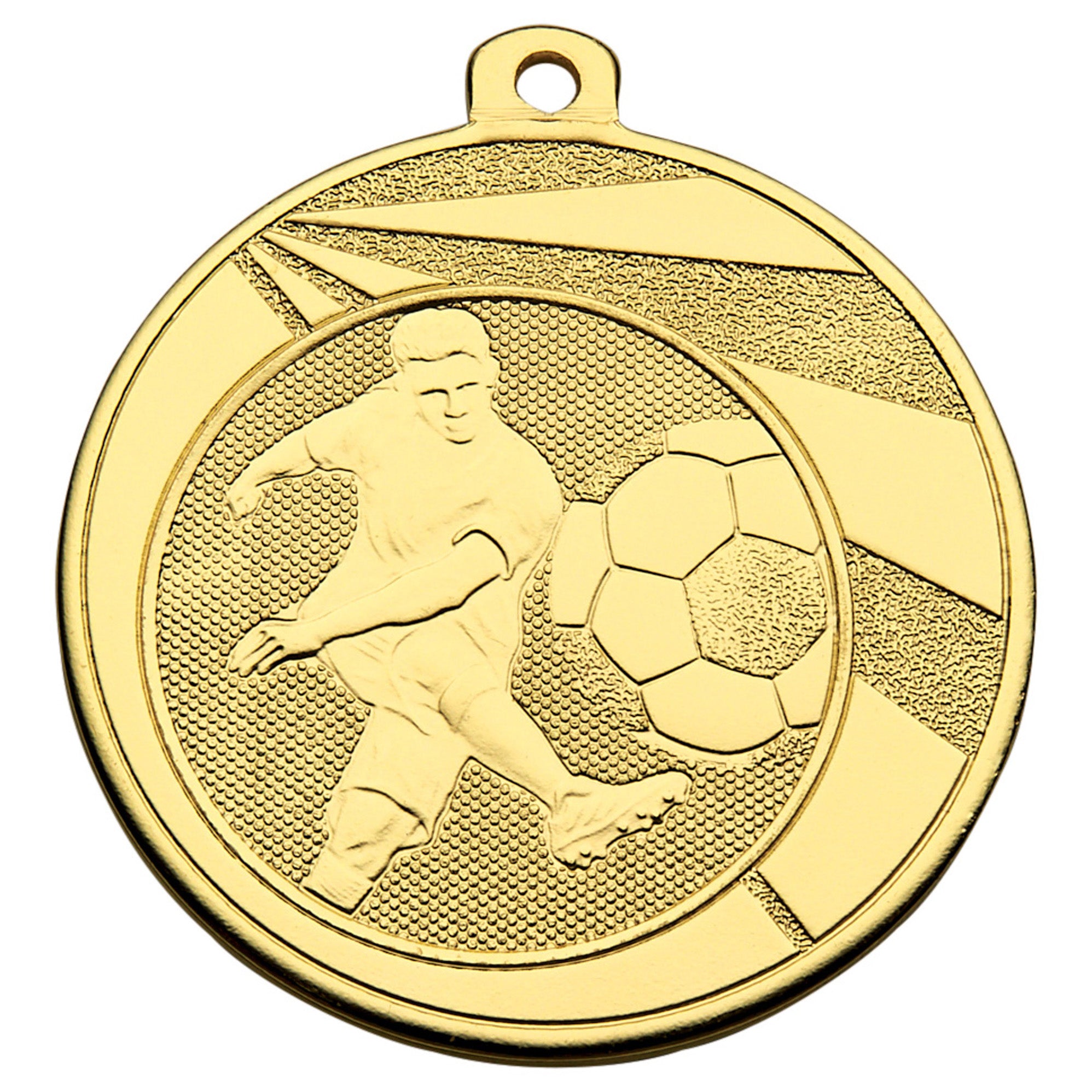 Metal 50mm Gold Football Medal