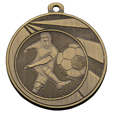 Metal 50mm Bronze Football Medal