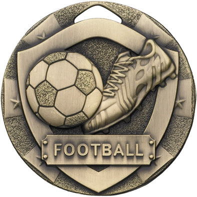 Football Mini Shield Medal 50mm Bronze