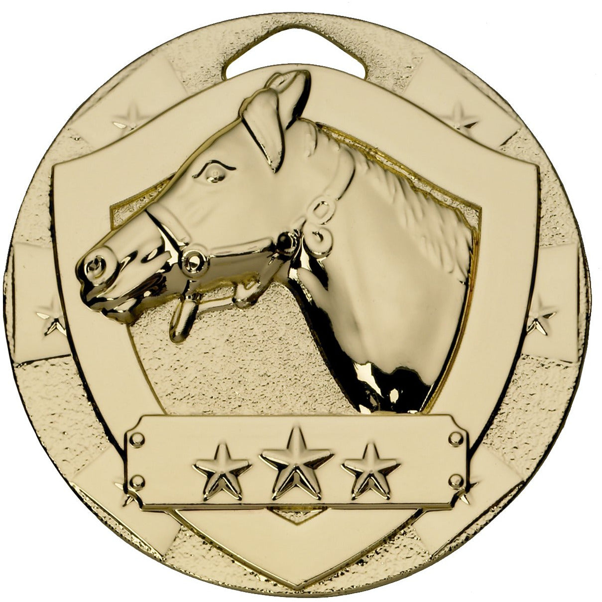 Equestrian Mini Shield Medal 50mm Gold